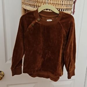 Rust Brown Velvet Kids Sweater